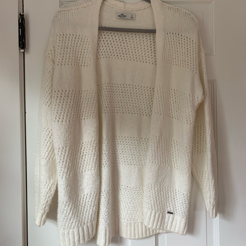 Soft Knit White Cardigan, Hollister, Size Small